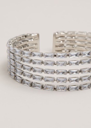 Phase Eight Silver Sparkle Cuff Jewellery Silver USA | 8723649-PS